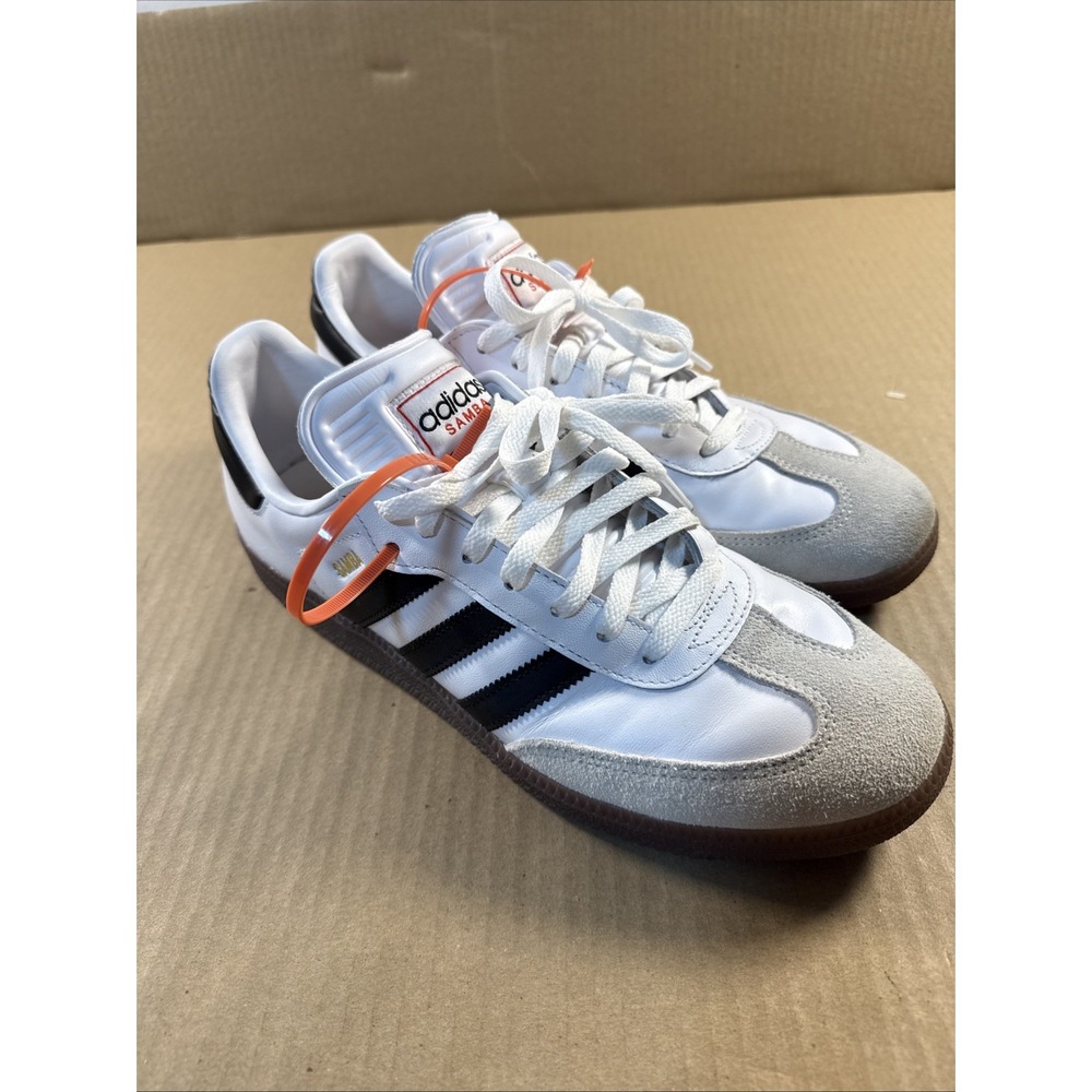Adidas Sambas Men's Sneakers Size 10.5 New Without Box -White Gray Black Stripes
